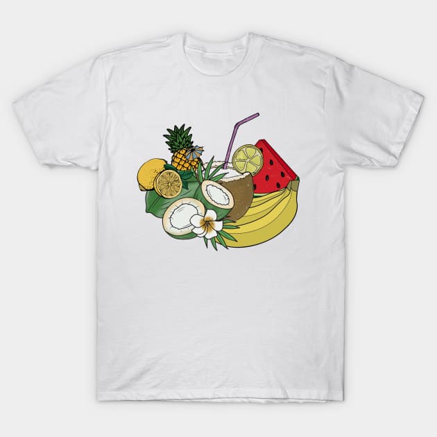 Summer Fruits T-Shirt by labatchino